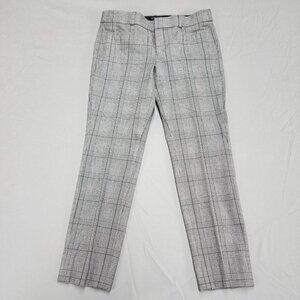 Banana Republic Sloan Pants Womens 2 Petite Gray Plaid Stretch Dress Trousers